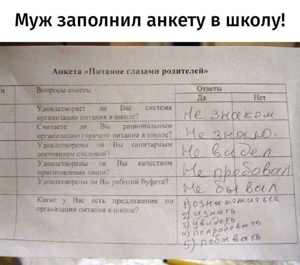 Муж заполнил анкету в школу м пш чини мтшпш
