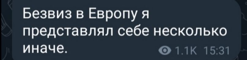 Безвиз в Европу я представлял себе несколько иначе 1к 1