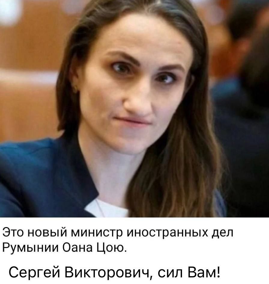 Это новый министр иностранных дел Румынии Оана Цю. Сергей Викторович, сил Вам!