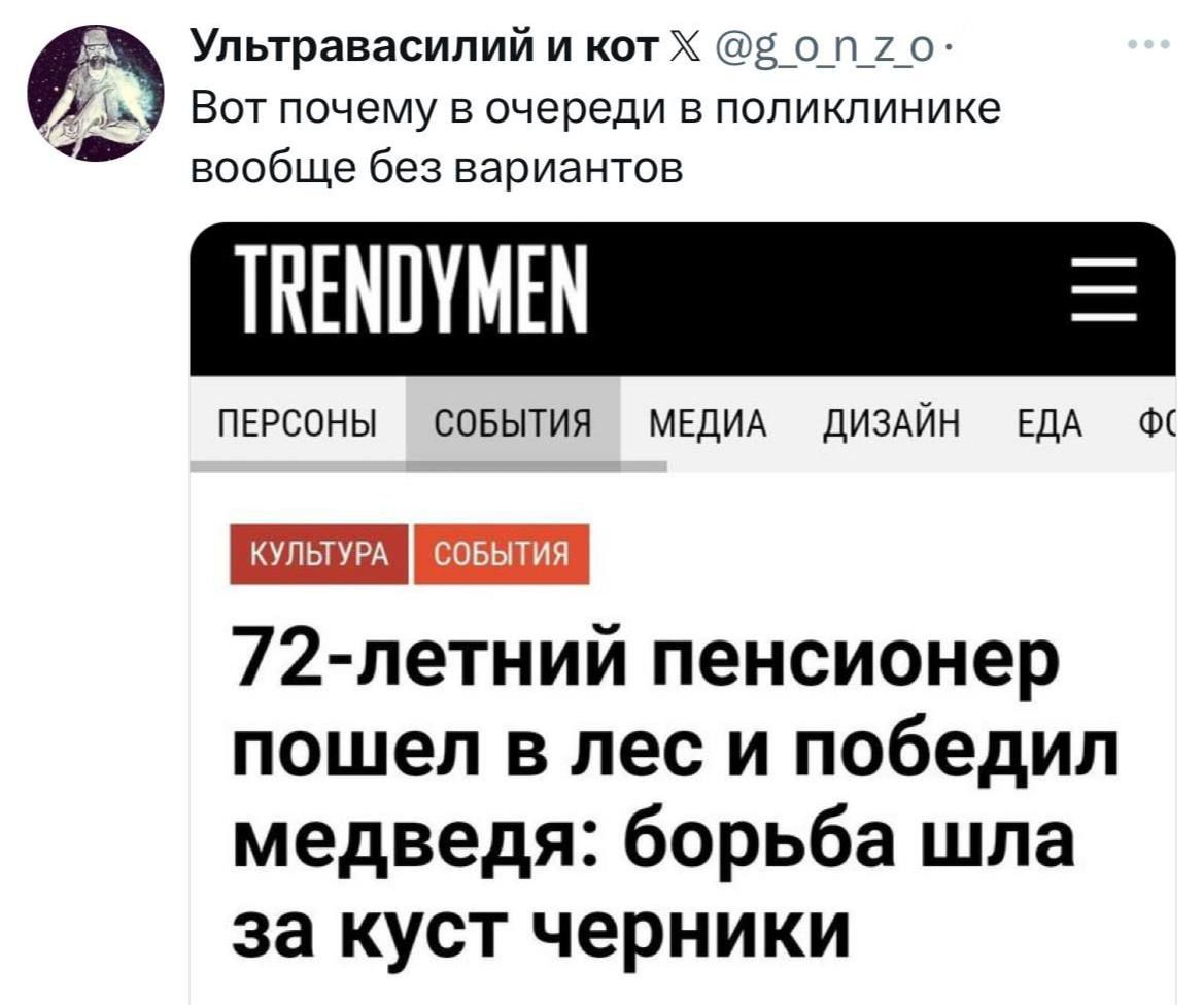 72-летний пенсионер пошел в лес и победил медведя: борьба шла за куст черники