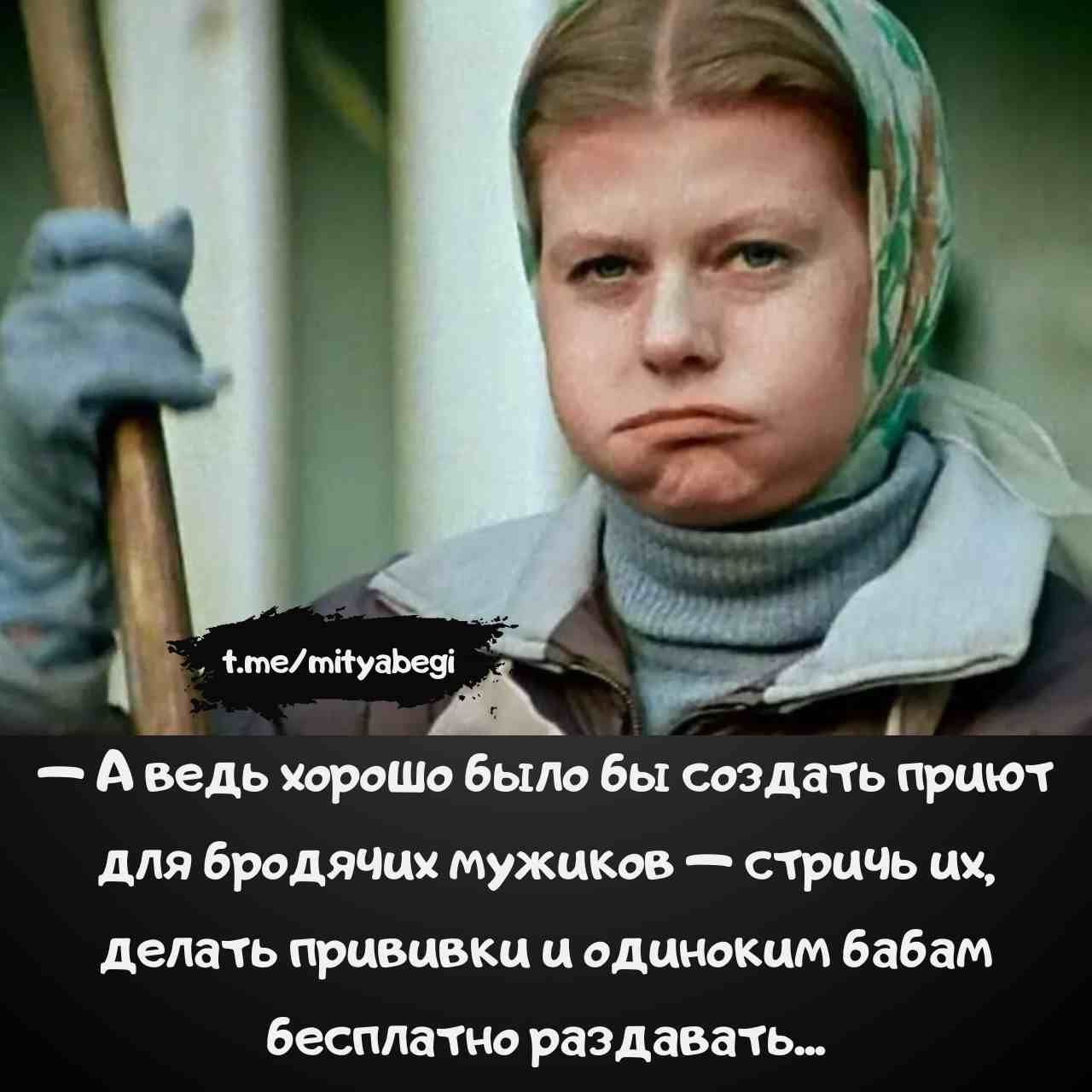 — А ведь хорошо было бы создать приют для бродячих мужчинок — стричь их, делать прививки и одиноким бабам бесплатно раздавать...