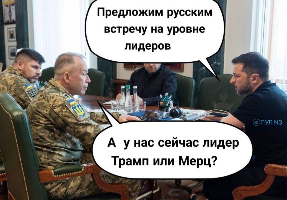 Предложим русским встречу на уровне лидеров
А у нас сейчас лидер Трамп или Мерц?