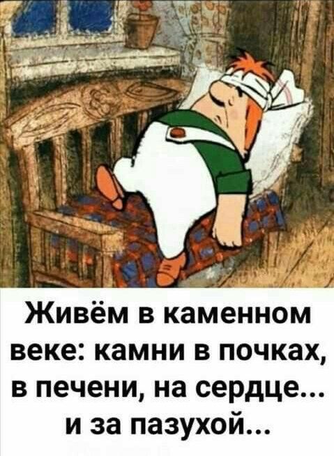 Живём в каменном веке: камни в почках, в печени, на сердце... и за пазухой...