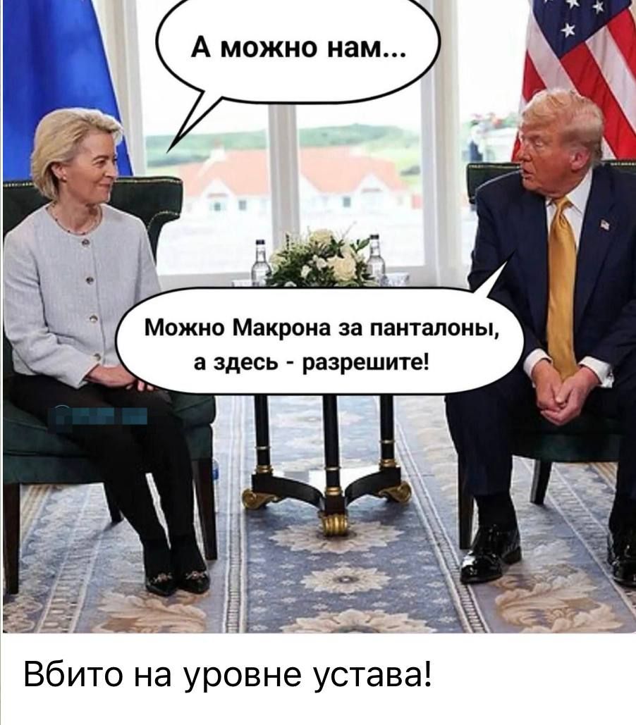 А можно нам...
Можно Макрона за панталоны, а здесь - разрешите!
Вбито на уровне устава!
