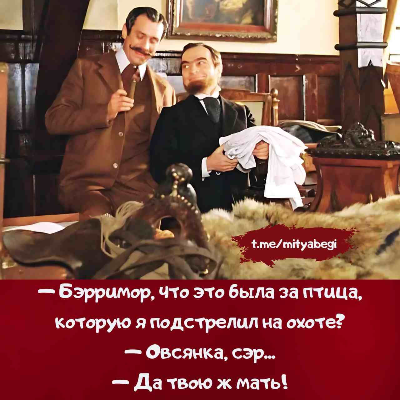 — Бэрримор, что это была за птица, которую я подстрелил на охоте? — Овсянка, сэр... — Да твою ж мать!