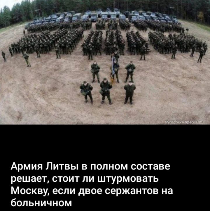 Армия Литвы в полном составе решает, стоит ли штурмовать Москву, если двое сержантов на больничном