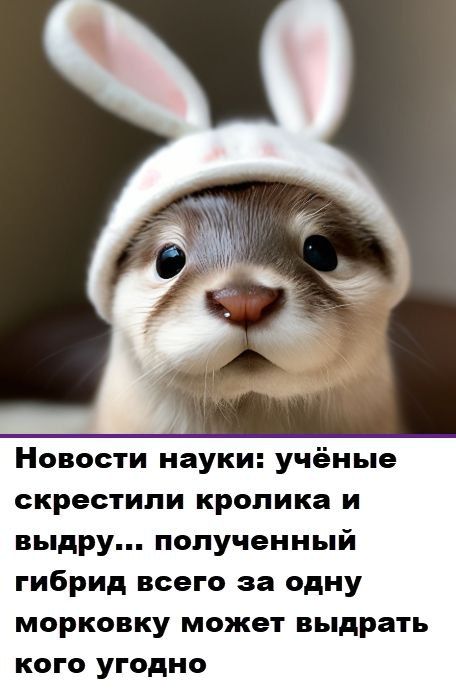 Новости науки: учёные скрестили кролика и выдру... полученный гибрид всего за одну морковку может выдрать кого угодно