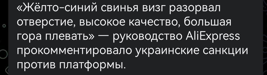 «Жёло-синий свинья визг разорвал отверстие, высокое качество, большая гора плевать» — руководство AiExpress прокомментировало украинские санкции против платформы.