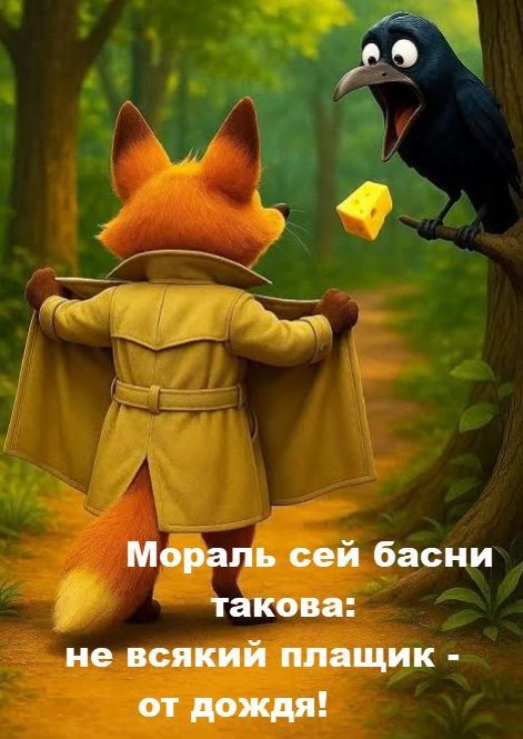 Мораль сей басни такова: не всякий плащик - от дождя!