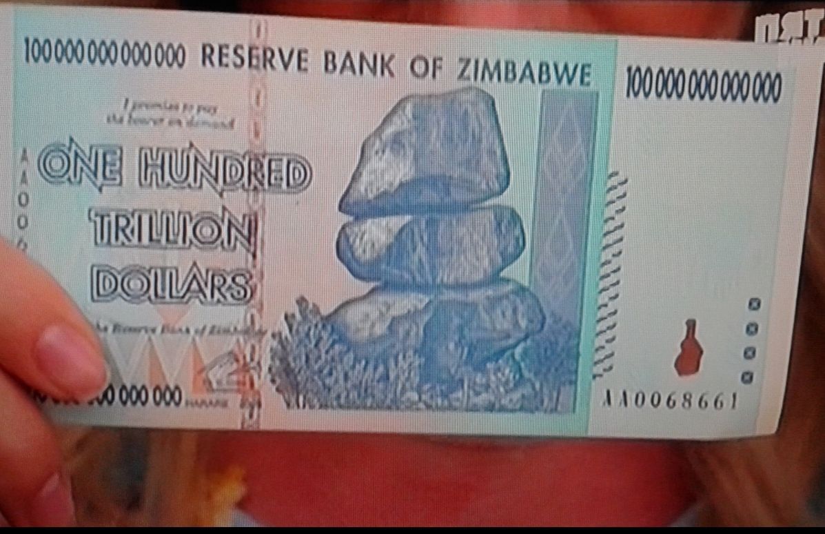 ONE HUNDRED TRILLION DOLLARS
RESERVE BANK OF ZIMBABWE
