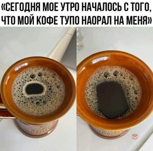 «Сегодня мое утро началось с того, что мой кофе тупо наорал на меня»