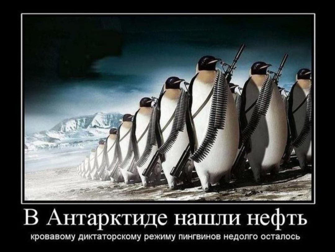 В Антарктиде нашли нефть
кровавому диктаторскому режиму пингвинов осталось