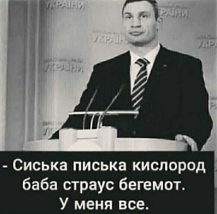 - Сиська письька кислород баба страус бегемот. У меня все.