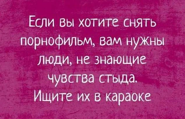 Если вы хотите снять порнофильм, вам нужны люди, не знающие чувства стыда. Ищите их в караоке