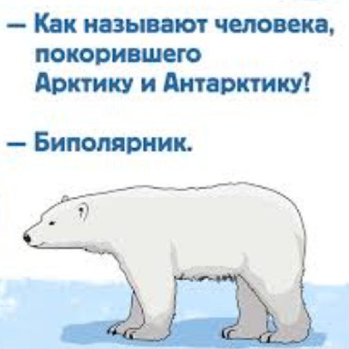 — Как называют человека, покорившего Арктику и Антарктику? — Биполярник.