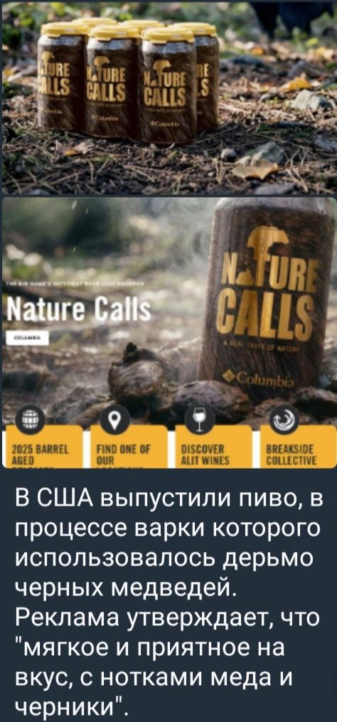 В США выпустили пиво, в процессе варки которого использовалось дерьмо черных медведей. Реклама утверждает, что 