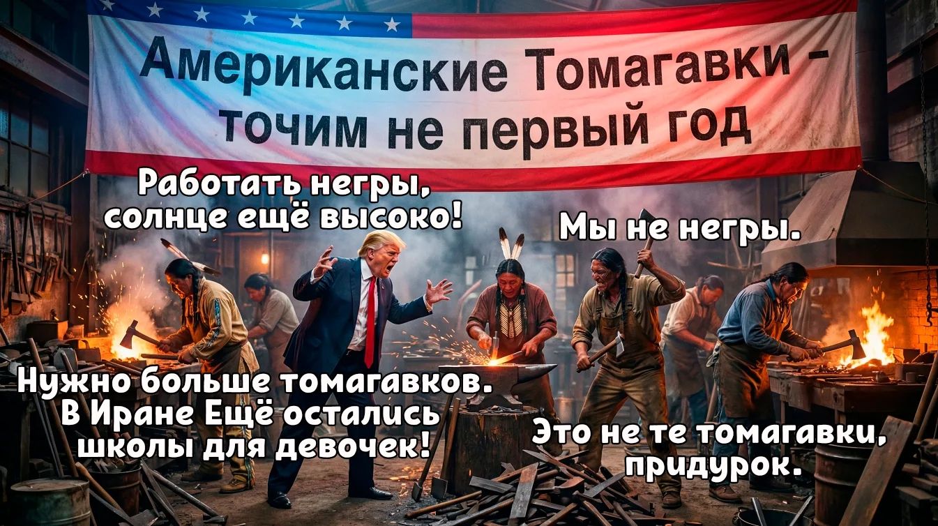 Американские Томагавки - точим не первый год. Работать негры, солнце ещё высоко! Мы не негры. Нужно больше томагавков. В Иране Ещё остались школы для девочек! Это не те томагавки, придурок.