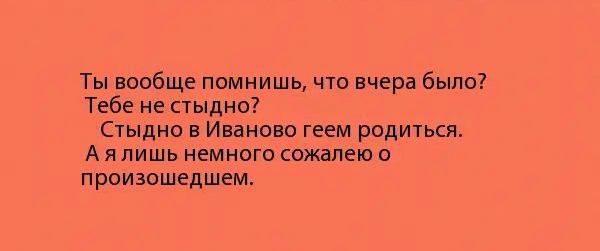 Ты вообще помнишь что вчера было Тебе не стыдно Стыдно в Иваново геем родиться А я лишь немного сожалею произошедшем