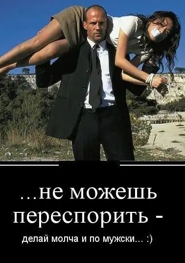 не можешь переспорить делай молча и по мужски