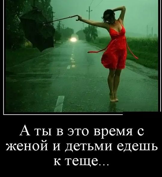 А ты в это время с женой И детьми едешь к теще