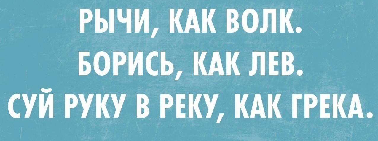 РЫЧИ КАК ВОЛК БОРИСЬ КАК ЛЕВ СУЙ РУКУ В РЕКУ КАК ГРЕКА