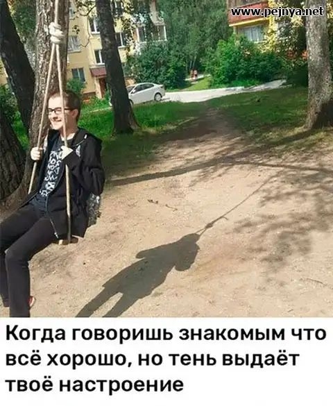 Когда говоришь знакомым что всё хорошоно тень выдаёт твоё настроение
