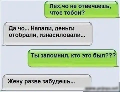 ГПехчо не отвечаешь чтос тобой да чо Напапи деньги отобрали изнасиловали Ты запомнил кто это бьш __ _ Жену разве забудешь __