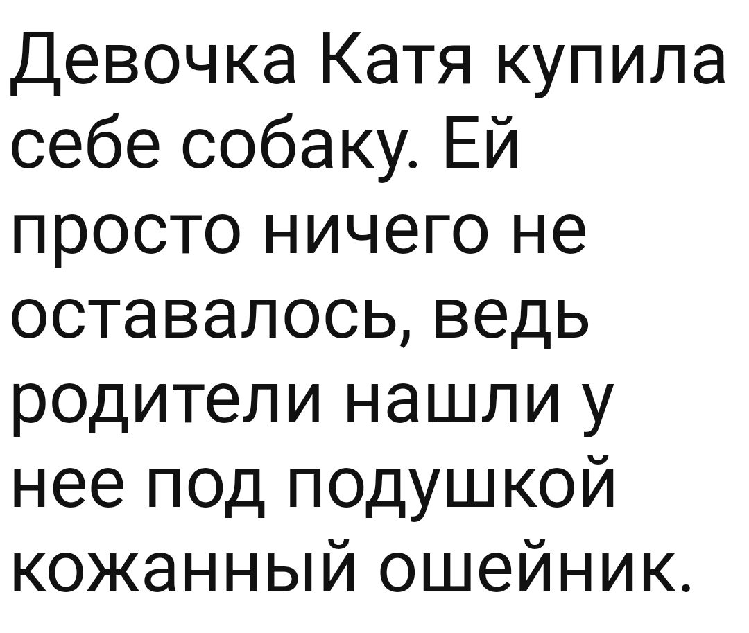 Девочка Катя купила себе собаку Ей просто ничего не оставалосьведь родители нашли у нее под подушкой кожанный ошейник