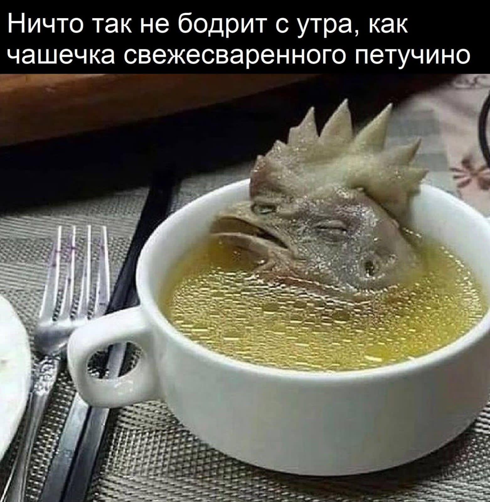 Ничто так не бодрит с утра, как чашечка свежесваренного петушино.