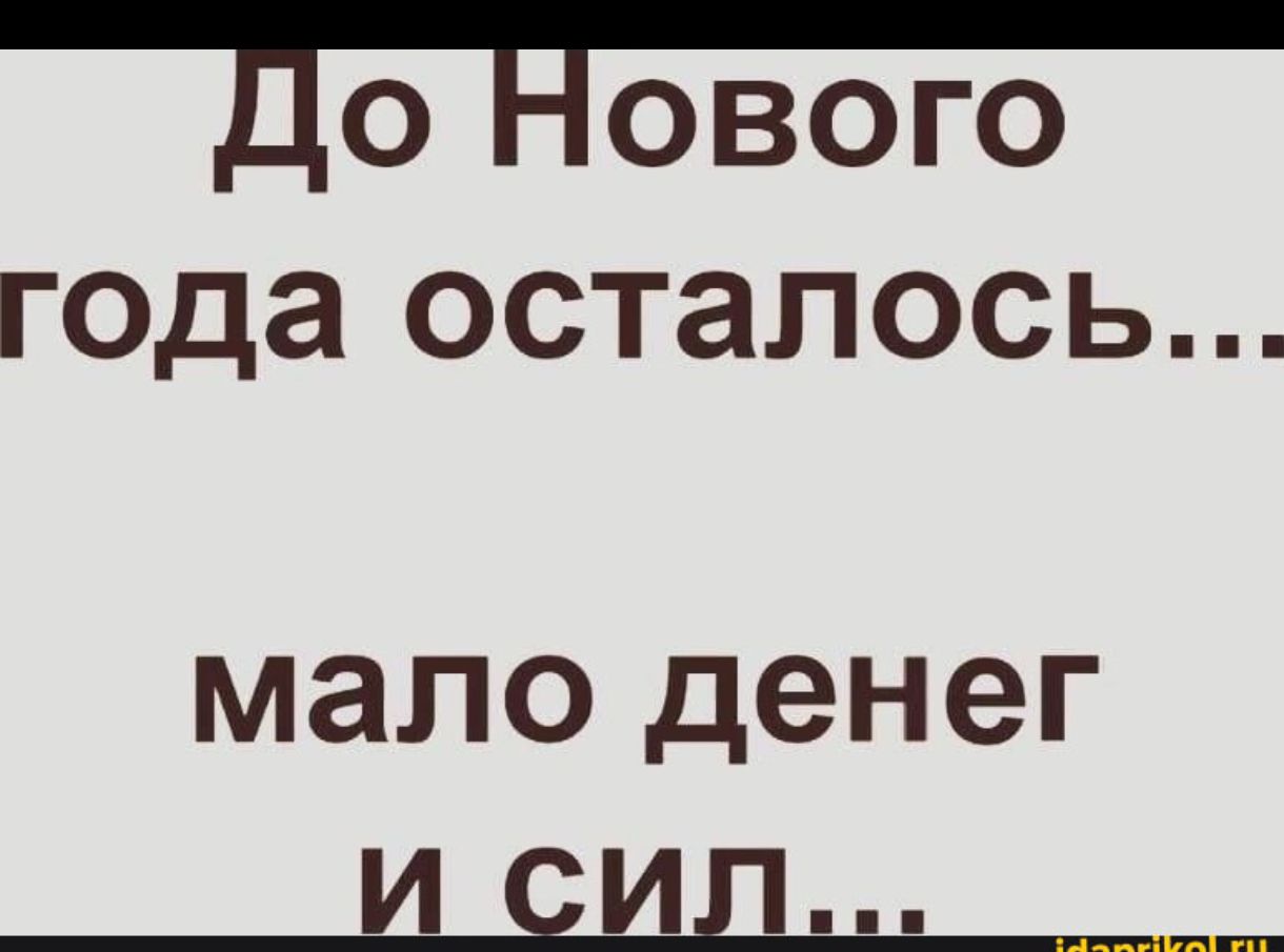 дО ПОВОГО года осталось мало денег И сСИлЛ _