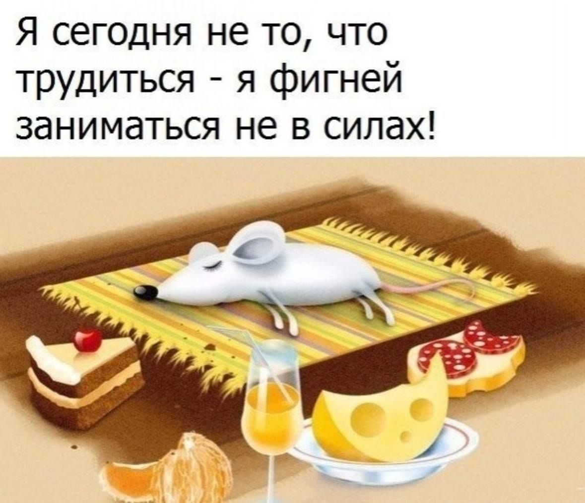 Я сегодня не то что трудиться я фигней заниматься не в силах