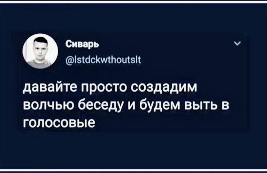 давайте просто создадим волчью беседу и будем вить в голосовые