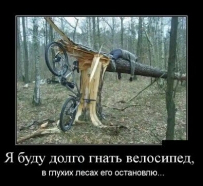 Я буду долго гнать велосипед ЩУКИХ лесах его остановлю