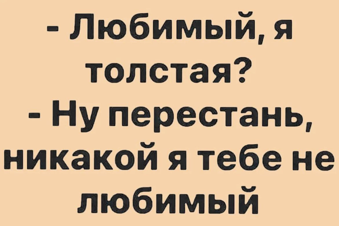 Любимый я толстая Ну перестань никакой я тебе не любимый