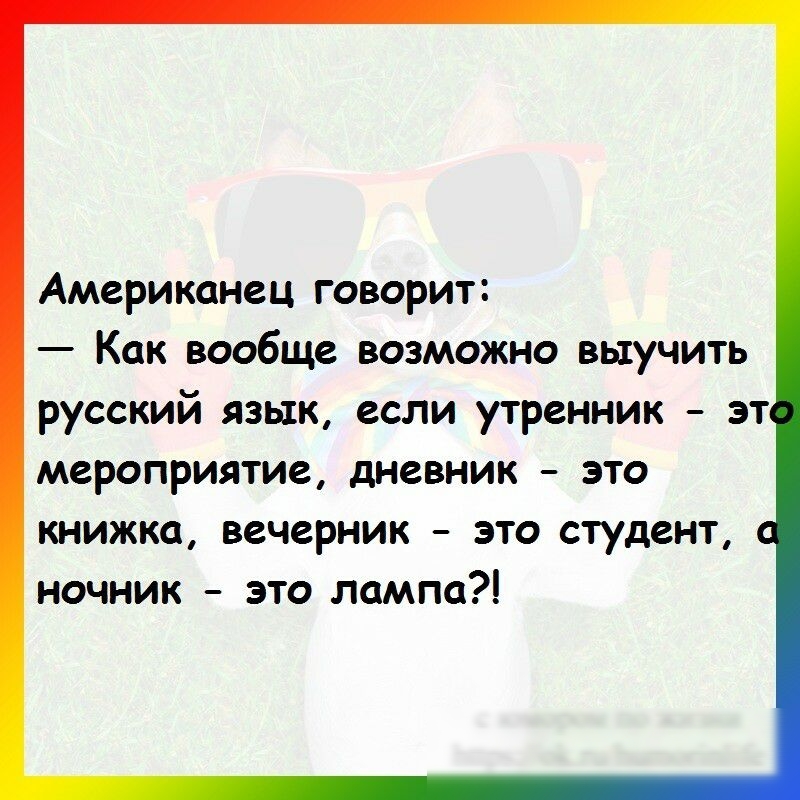 Американец говорит Как вообще возможно выучить русский язык если утренник эт мероприятие дневник это книжке вечерник это студент ночник это лампа