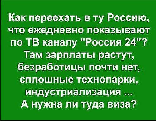 Как переехать в ту Россию что ежедневно показывают по ТВ каналу Россия 24 Там зарплаты растут безработицы почти нет сплошные технопарки индустриализация А нужна ли туда виза