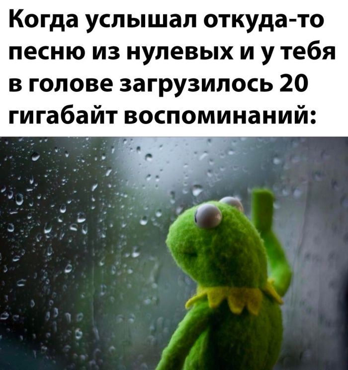 Когда услышал откуда то песню из нулевых и у тебя в голове загрузилось 20 гигабайт воспоминаний