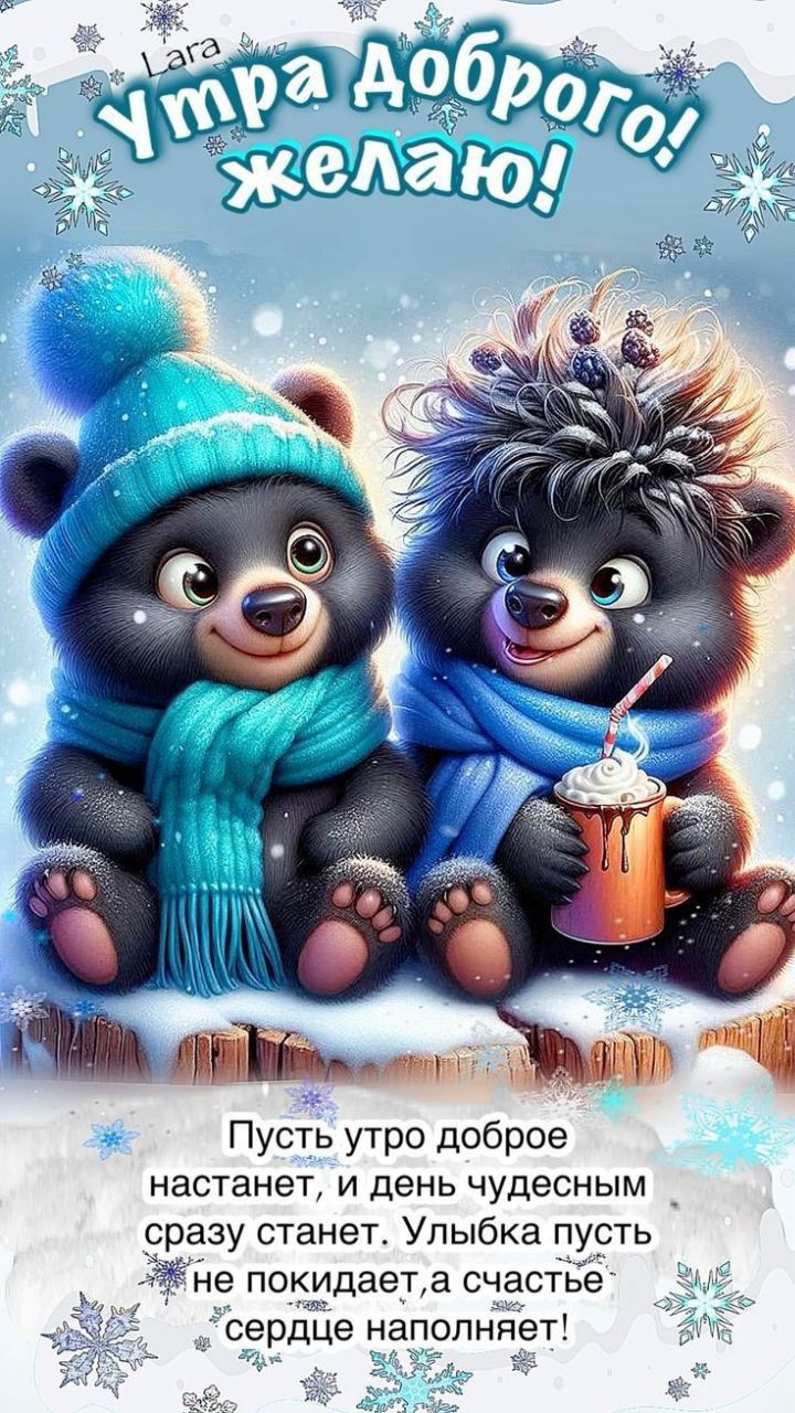 Утра добраго! желаю! Пусть утро доброе наступет, и день чудесным сразу станет. Улыбка пусть не покидает, а счастье сердце наполняет!