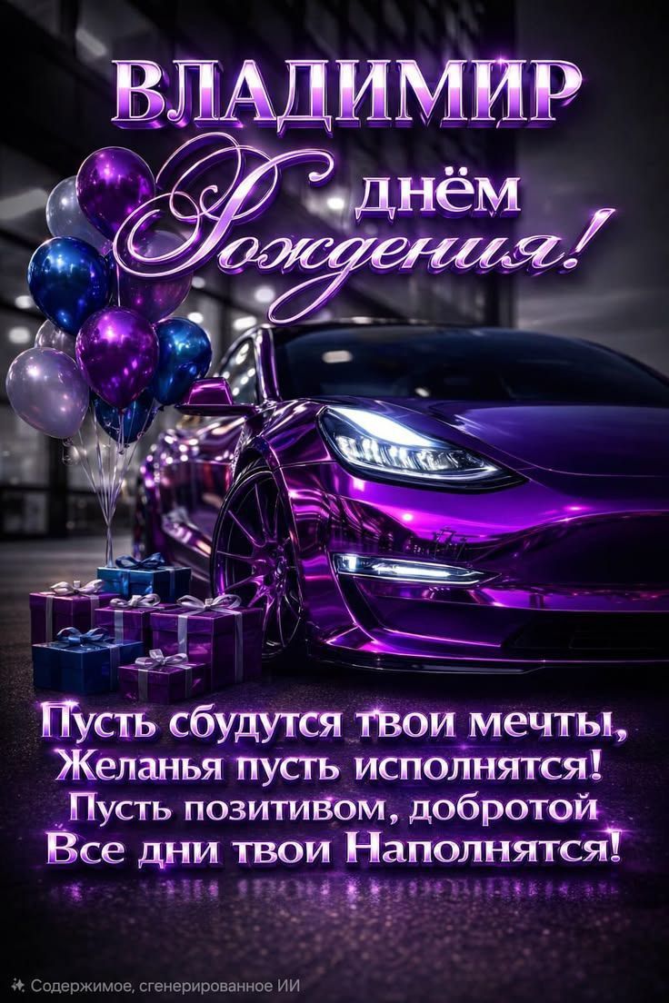 ВЛАДИМИР днём Рождения! Пусть сбудутся твои мечты, желания пусть исполнятся! Пусть позитивом, добротой все дни твои наполняются.