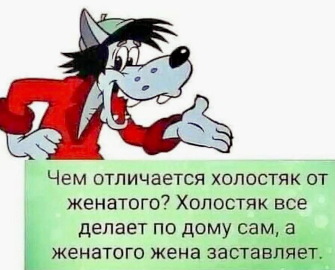 ЧЕМ отличается ХОЛОСТЯК ОТ ЖЗНЭТОГО ХОЛОСТЯК ВСЕ делает по дому сам а __ женатого жена застав ет