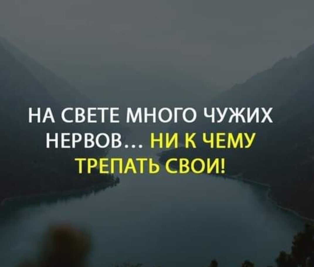 НА СВЕТЕ МНОГО ЧУЖИХ НЕРВОВ НИ К ЧЕМУ ТРЕПАТЬ СВОИ