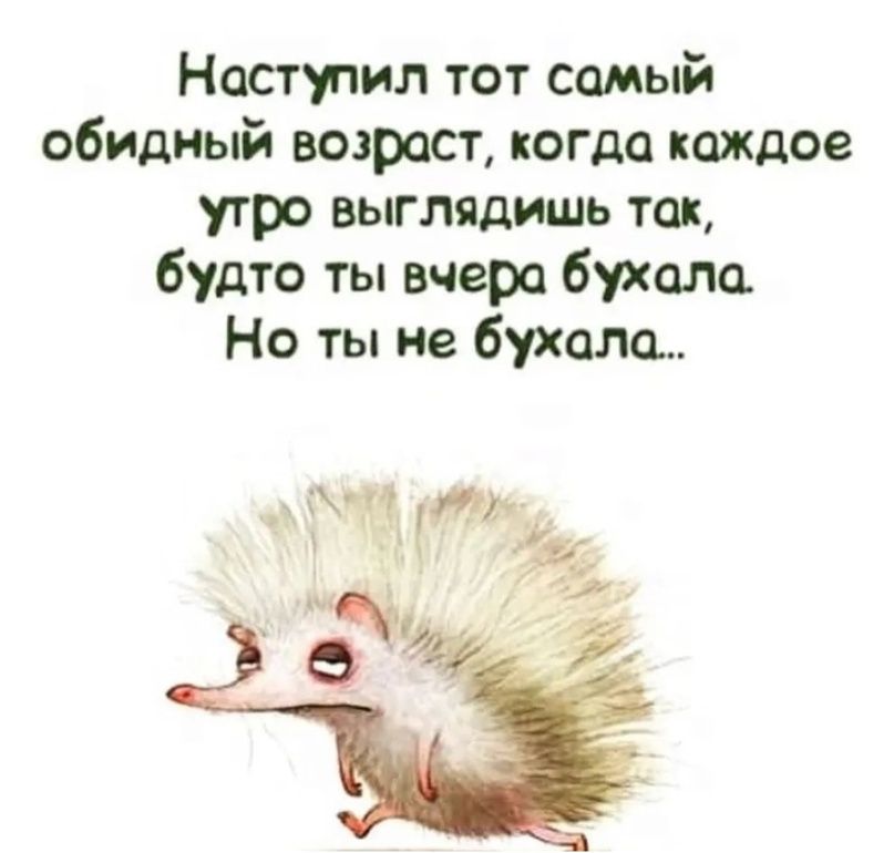 Наступил тот самый обидный возраст когда кождое утро выглядишь так будто ты вчера бухалоа Но ты не бухала