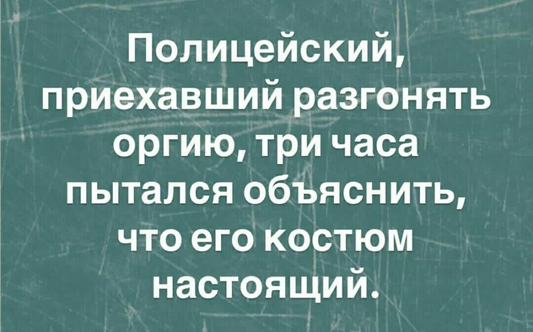 Полицейский приехавший разгонять оргию три часа пытался объяснить что его костюм настоящий