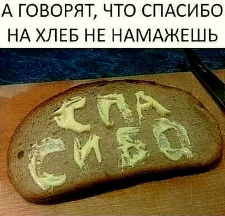 А ГОВОРЯТ ЧТО СПАСИБО НА ХЛЕБ НЕ НАМАЖЕШЬ