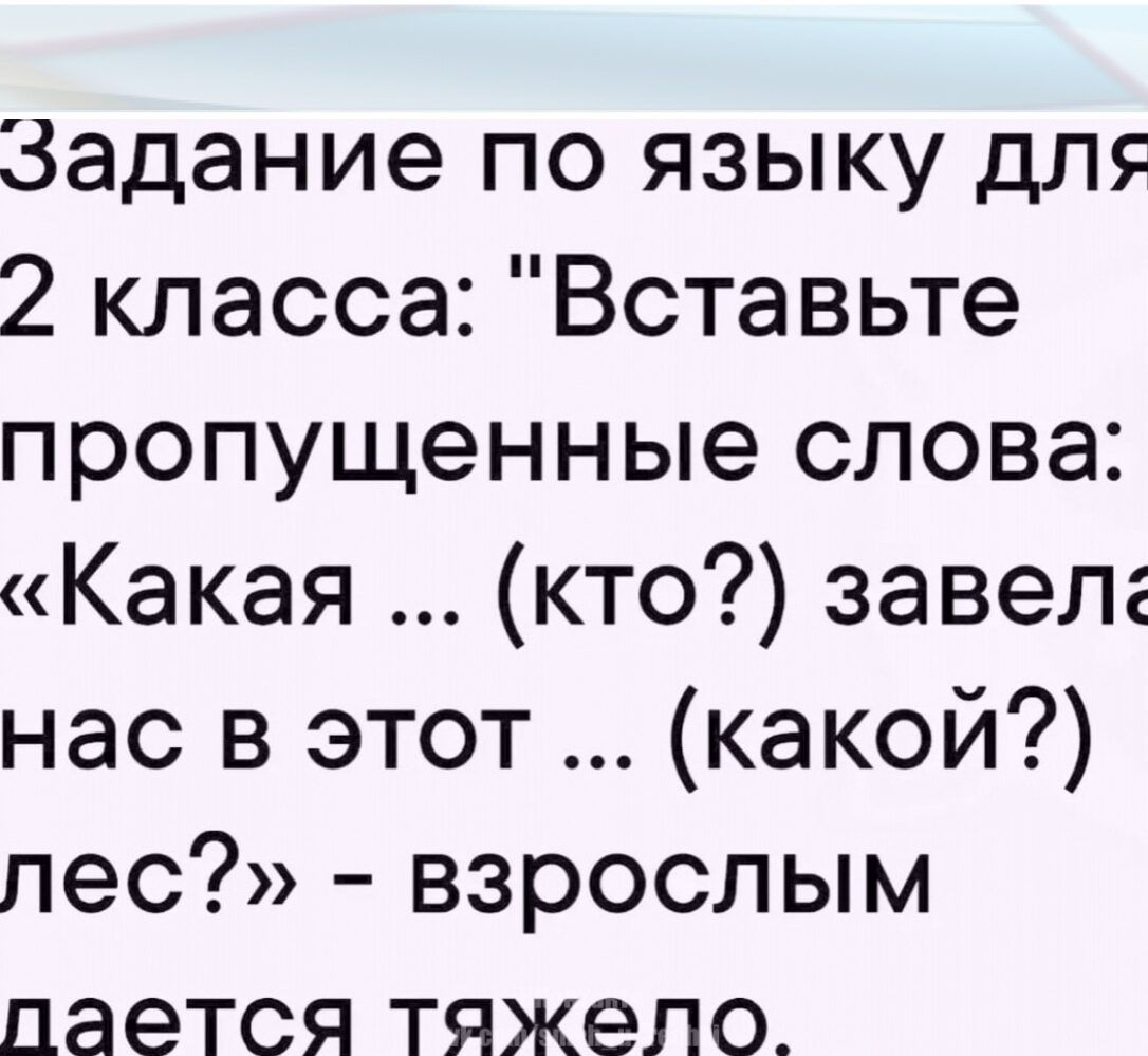 Задание по языку для 2 класса: 
