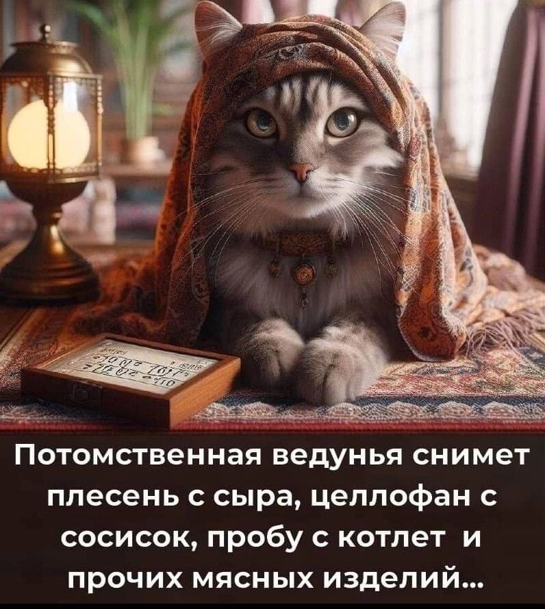 Потомственная ведунья снимет плесень с сыра, целлофан с сосисок, пробу с котлет и прочих мясных изделий...