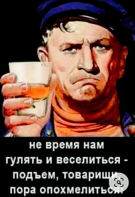 не время нам гулять и веселиться - подъем, товарищи, пора опохмелиться!