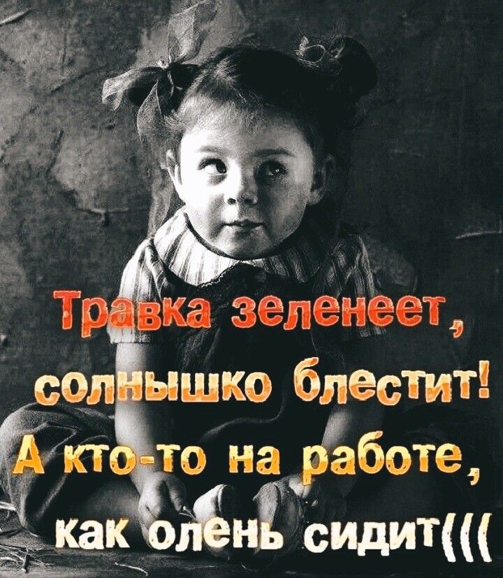 Травка зеленеет, солнышко блестит! А кто-то на работе, как олень сидит(((