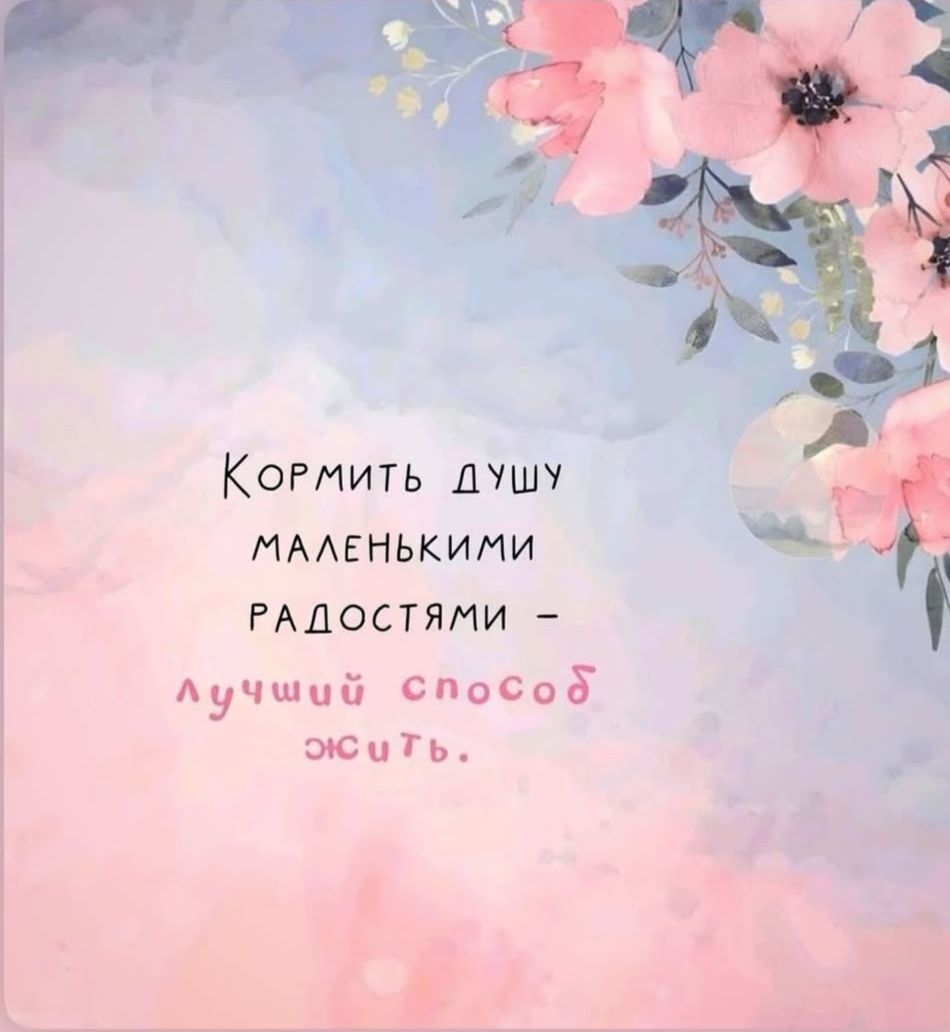 Кормить душу маленькими радостями - лучший способ жить.