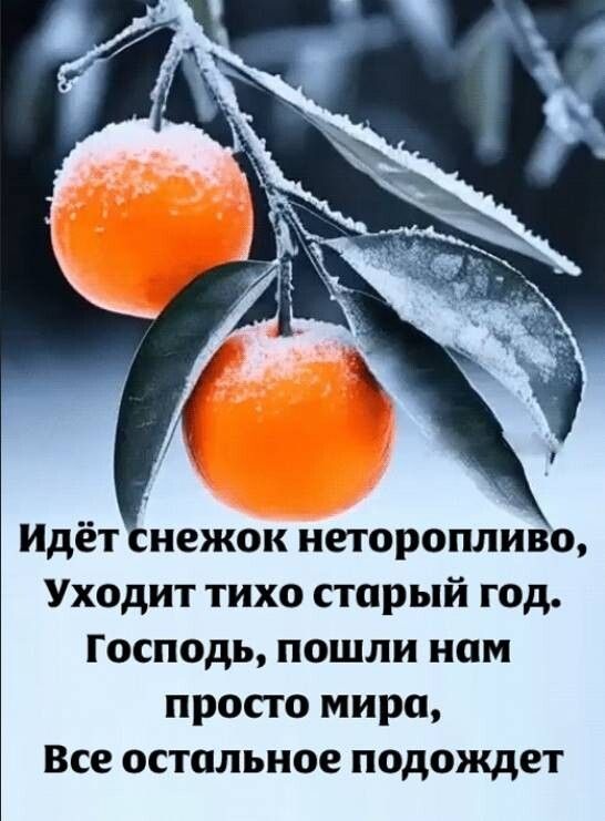 Идёт снежок неторопливо, Уходит тихо старый год, Господь, пошли нам просто мира, Все остальное подождёт